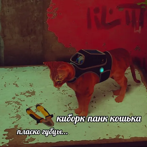 Киборг-панк кошька пласко губы