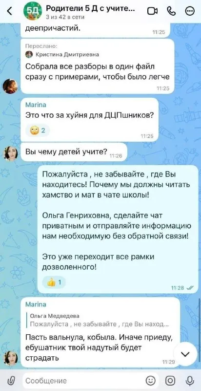 Родительский чат выходит из-под контроля