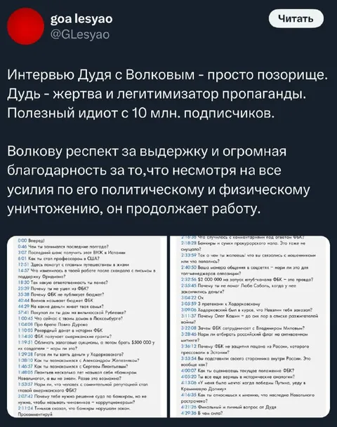 Интервью Дудя с Волковым