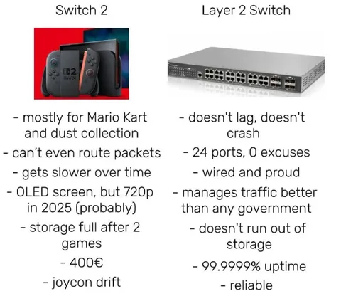 Switch 2 Versus Layer 2 Switch