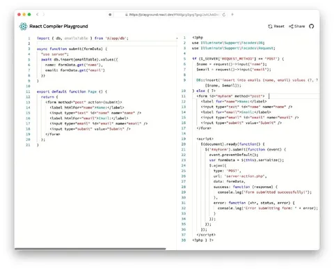 React Compiler Rewrites Legacy PHP Form