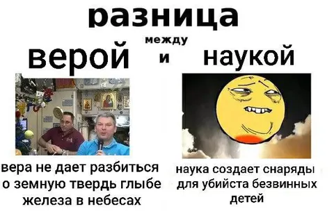 Разница между верой и наукой