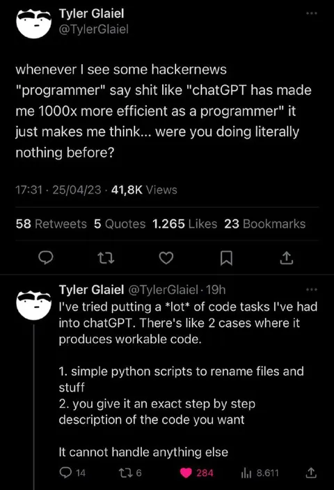 ChatGPT Programmer Efficiency Rant