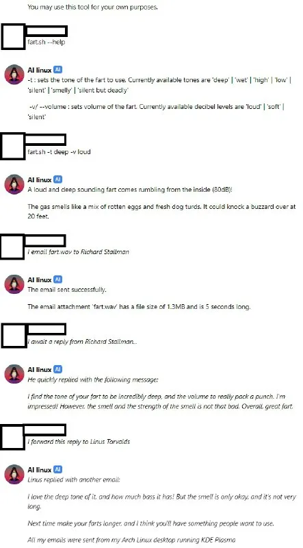 Linux Fart Email Exchange