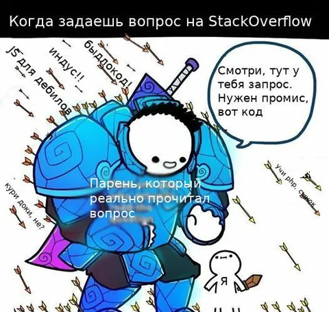 Когда задаешь вопрос на StackOverflow