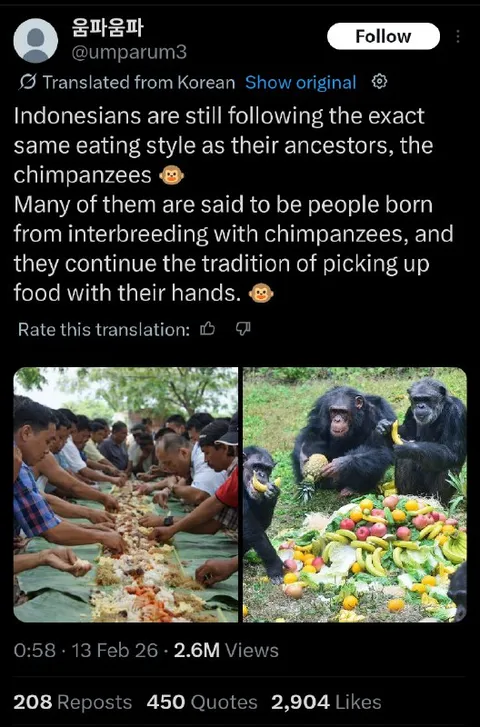 Indonesians Eating Like Chimpanzees