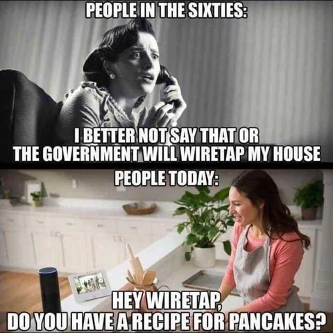 People Then and Now Wiretap Joke
