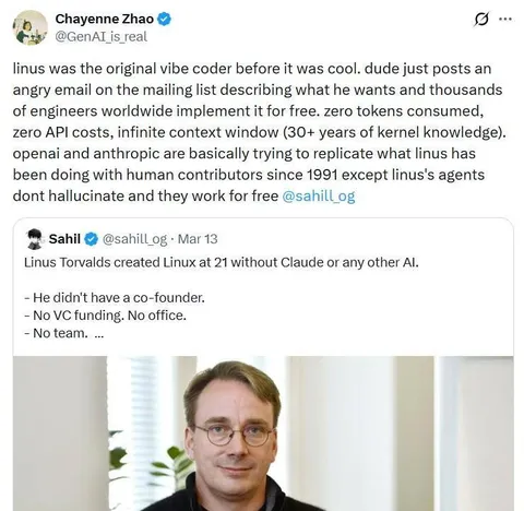Linus Torvalds Original Vibe Coder