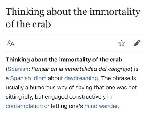 Thinking About the Immortality of the Crab