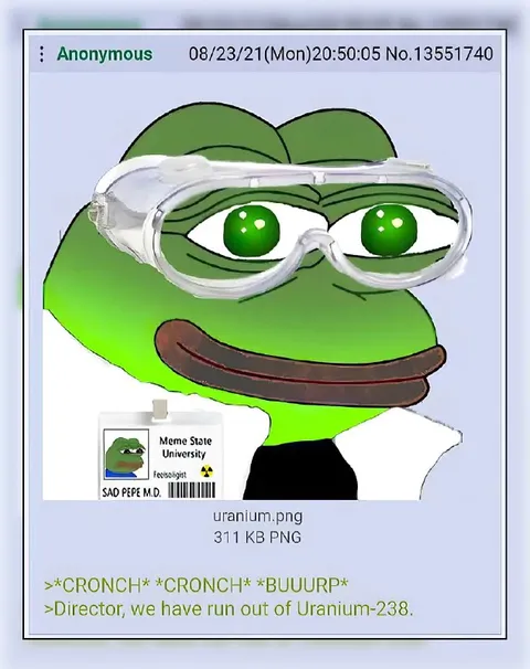 Pepe Runs Out of Uranium