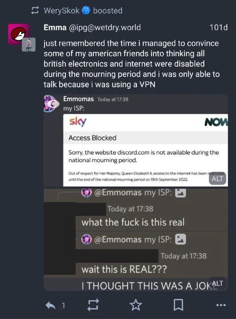 British Internet Mourning Period Prank