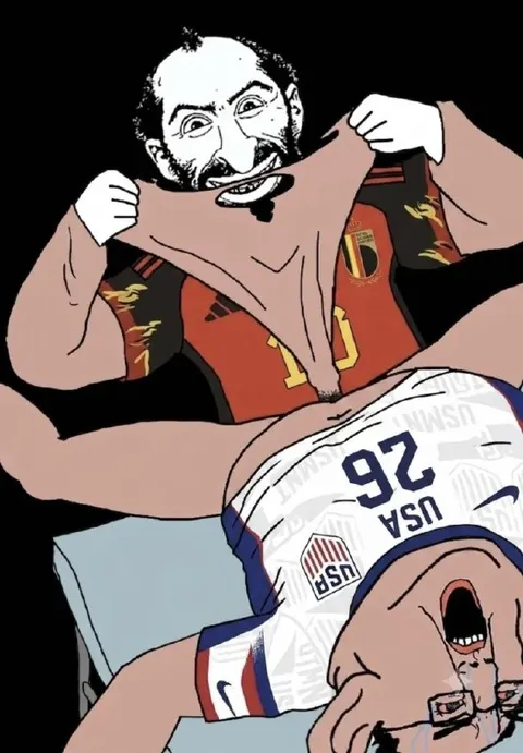 Кусает футболку соперника