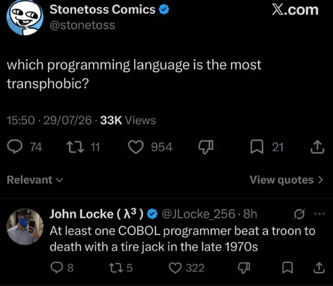 Most Transphobic Programming Language