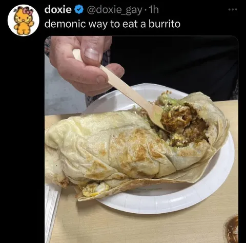 Demonic Way to Eat a Burrito