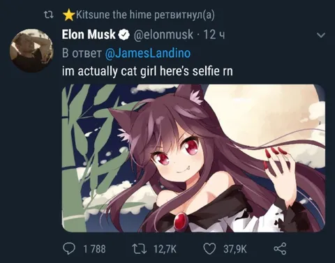 Elon Musk Cat Girl Selfie