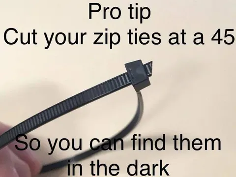 Cut Zip Ties at 45 Degrees