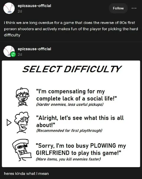 Select Difficulty Social Life