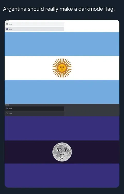 Argentina Dark Mode Flag