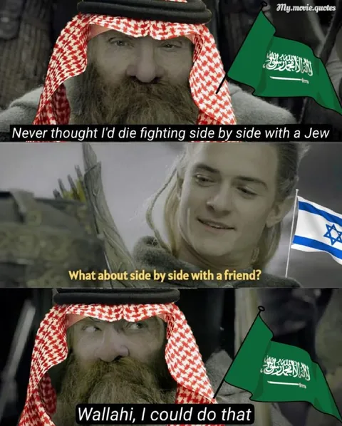 Saudi Gimli Fights Beside a Friend