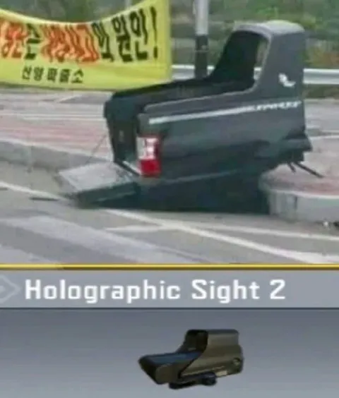 Truck Looks Like Holographic Sight
