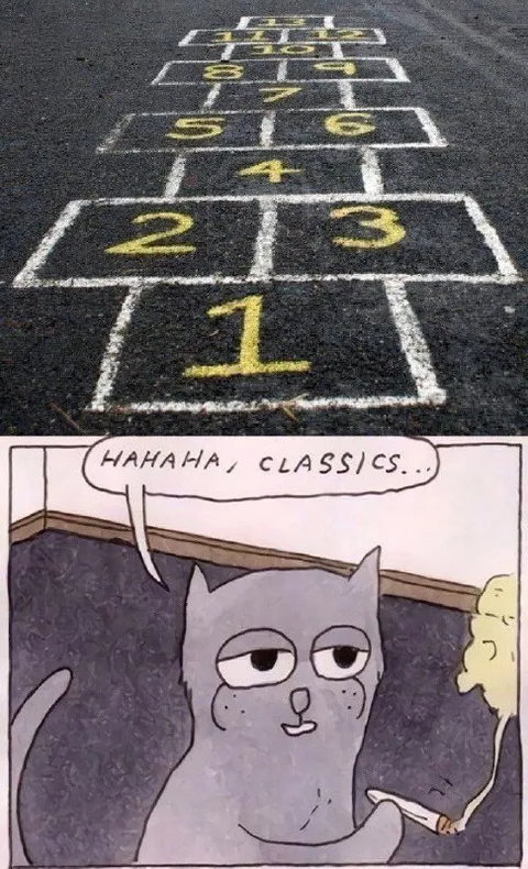 Classic Hopscotch Cat Reaction