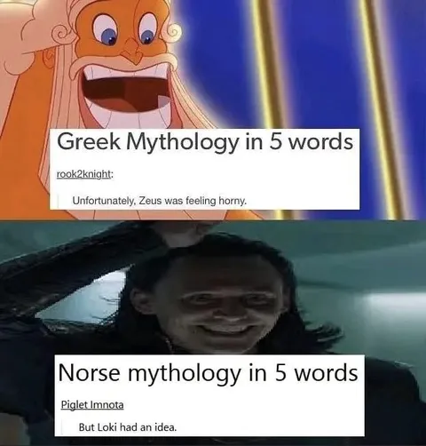 Greek and Norse Mythology in Five Words