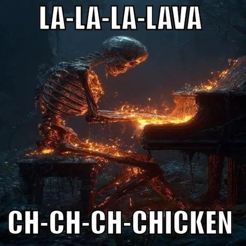 Lava Chicken Piano Skeleton