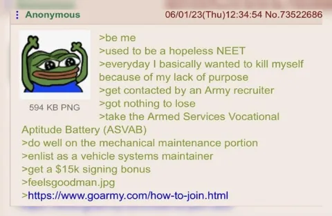 NEET Joins the Army