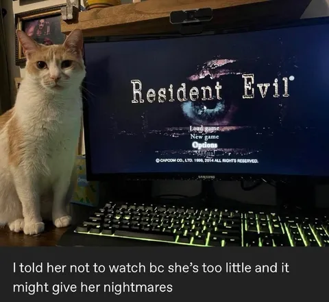 Cat Watches Resident Evil