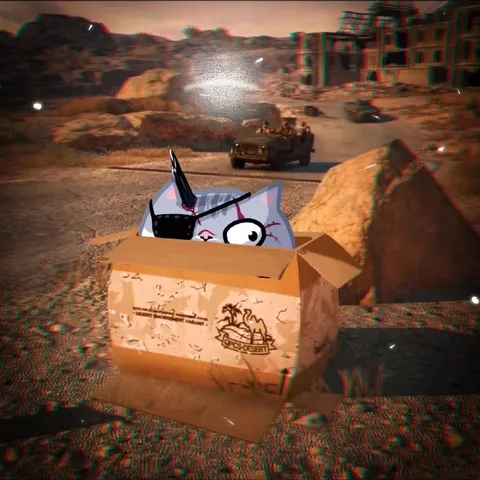 Cat Hiding in the Wasteland