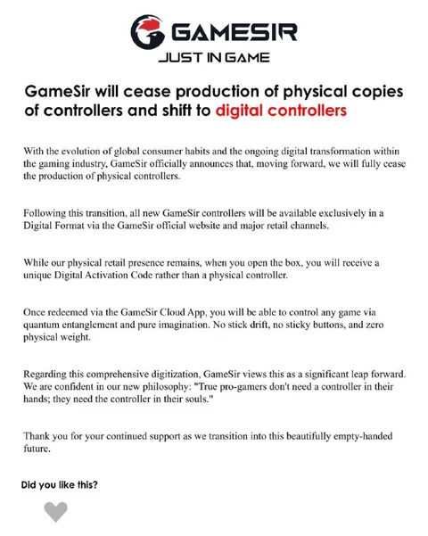 GameSir Digital Controllers Announcement