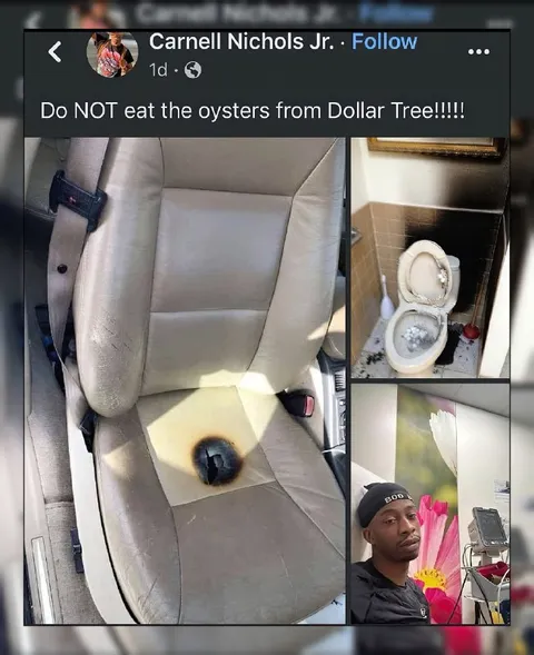 Dollar Tree Oyster Warning
