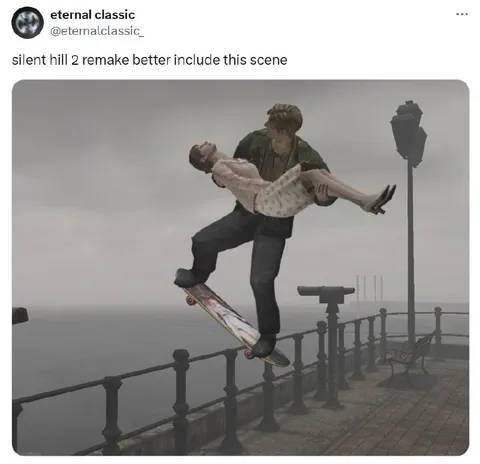 Silent Hill 2 Skateboard Scene