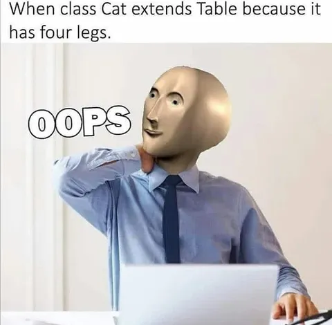 Cat Extends Table Because It Has Four Legs