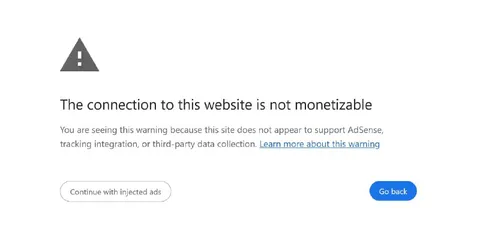 Website Not Monetizable Warning