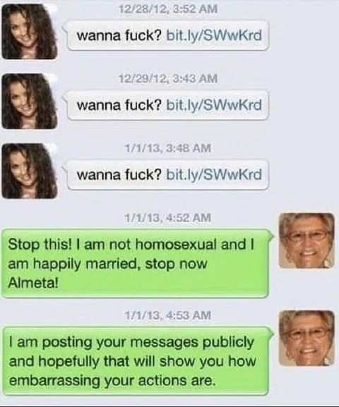 Grandma Exposes the Sext Scammer