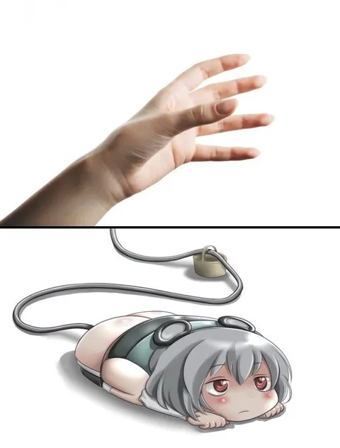Рука тянется к мышке
