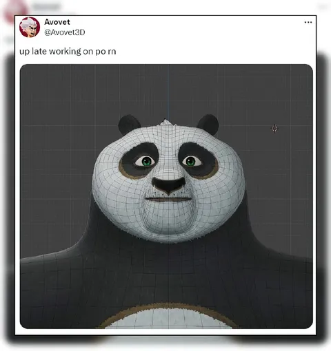Po Working Late at Night
