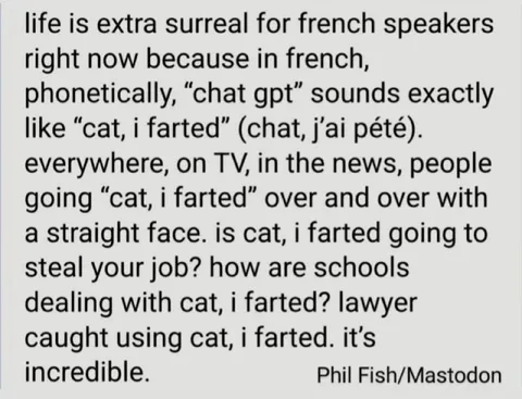French Speakers Hear Cat Farted