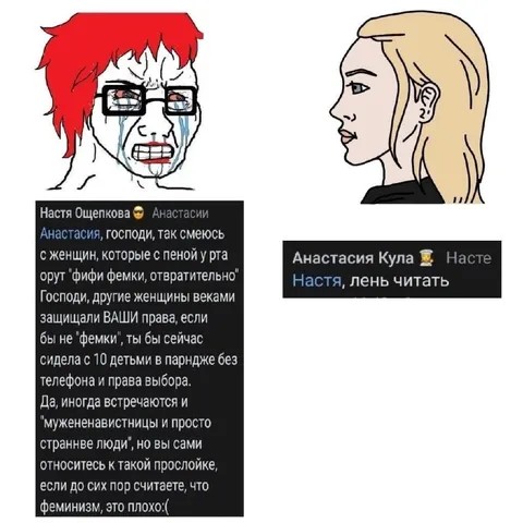 Настя, лень читать про феминизм