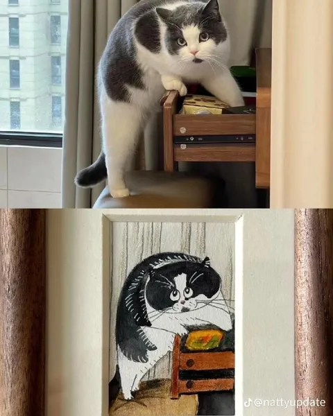Кот и его рисунок