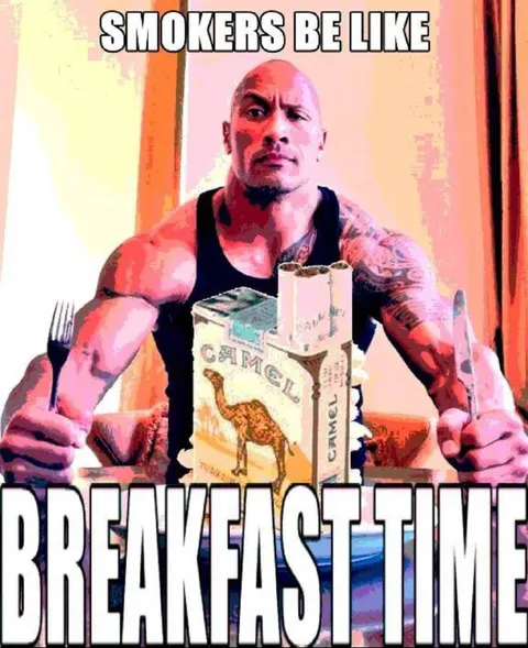 Smokers Breakfast Time