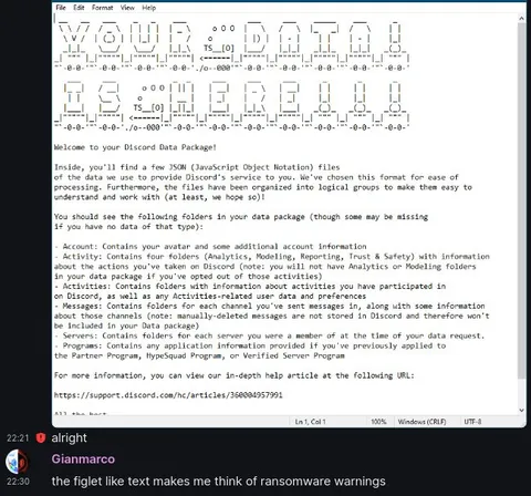Discord Data Package Readme