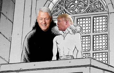 Клинтон и Трамп на балконе