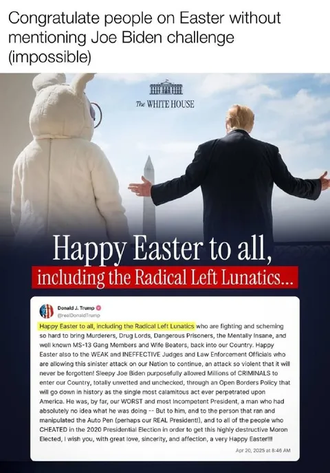Trump Easter Greeting Rant
