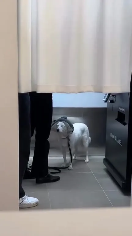 Dog at the photo booth