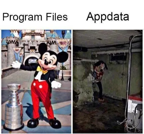 Program Files vs Appdata Mickey