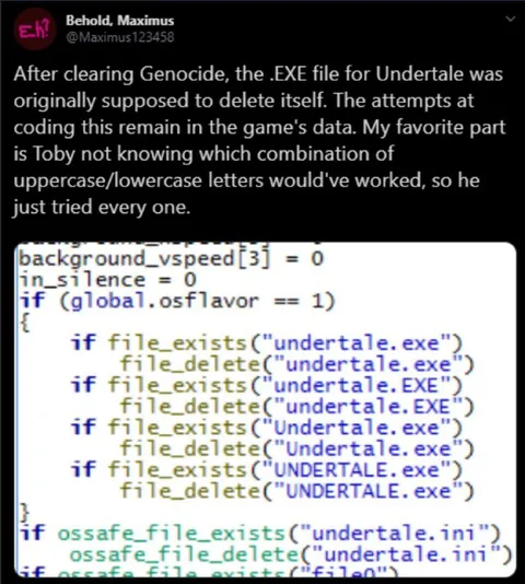 Undertale Deletes Every EXE Variant