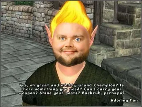 Adoring Fan Offers a Backrub