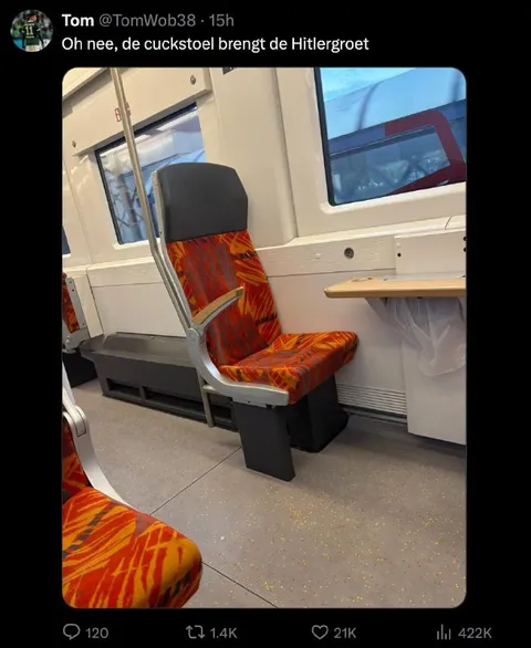 De stoel brengt de Hitlergroet